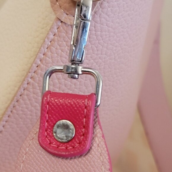 FIND KAPOOR Pingo Bag Vegan Pebble Leather 2tone Pink Crossbody - Picture 6 of 16